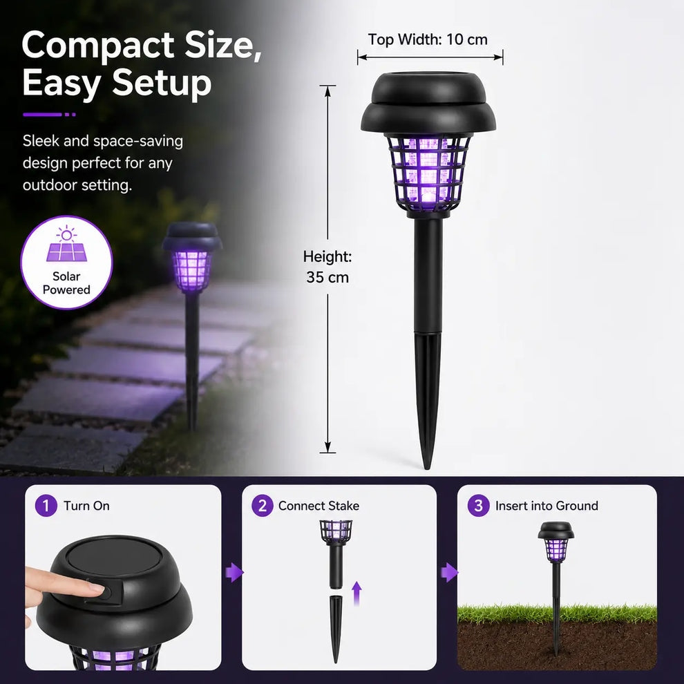 Solar Mosquito Zapper | 2-in-1 Bug Killer & Yard Light 🦟