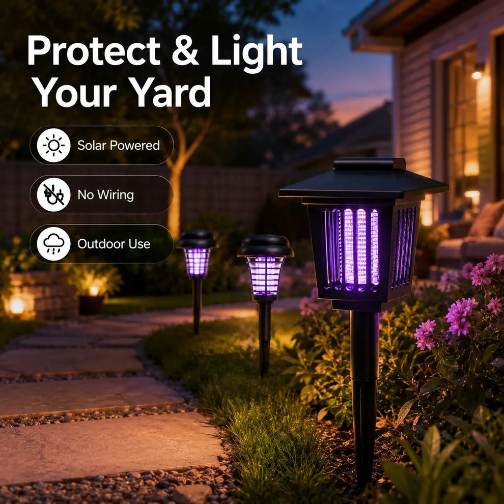 Solar Mosquito Zapper | 2-in-1 Bug Killer & Yard Light 🦟