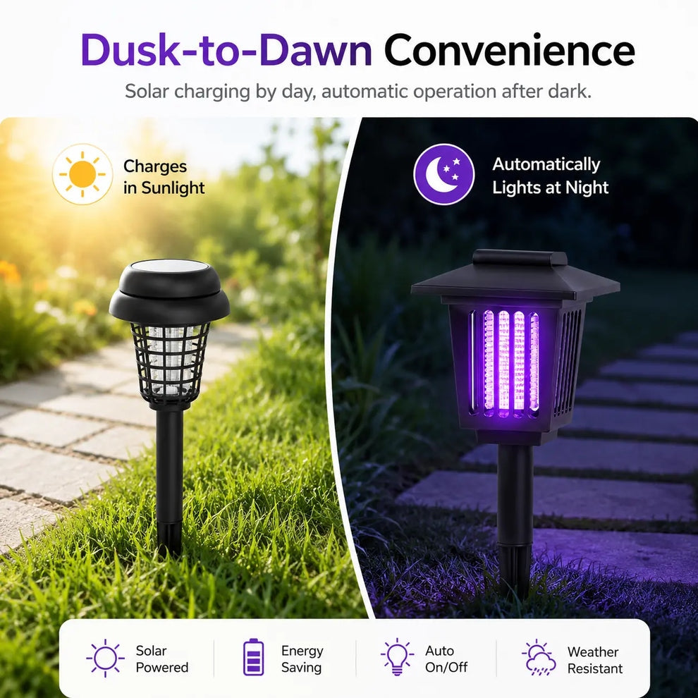 Solar Mosquito Zapper | 2-in-1 Bug Killer & Yard Light 🦟