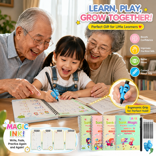 MagicBook | Kids Practice Copybook Set (4Pcs/Set)