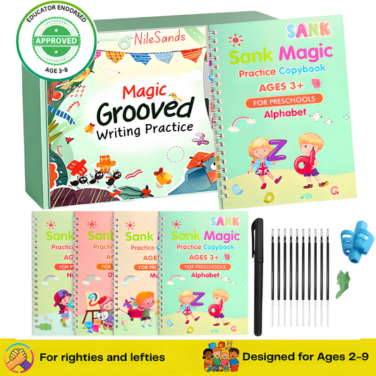 MagicBook | Kids Practice Copybook Set (4Pcs/Set)